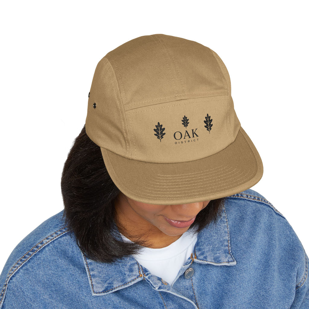 Oakleaf Embroidered 5-Panel Cap — Casual Outdoor Hat