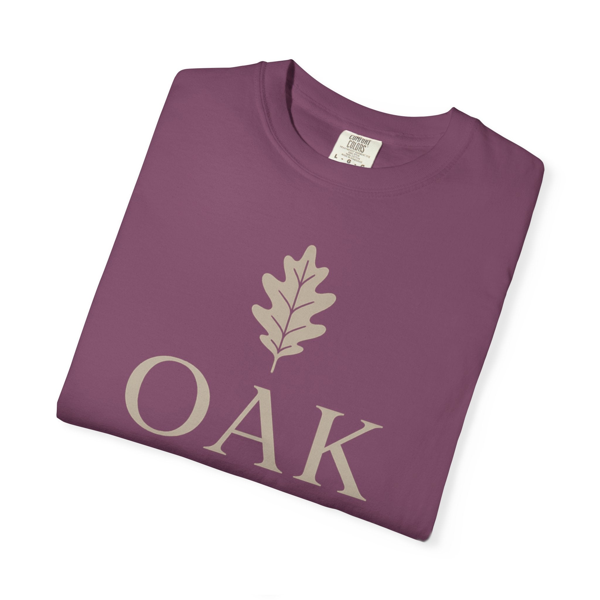 Oak District T‑Shirt — Minimal Oak Leaf Logo Tee