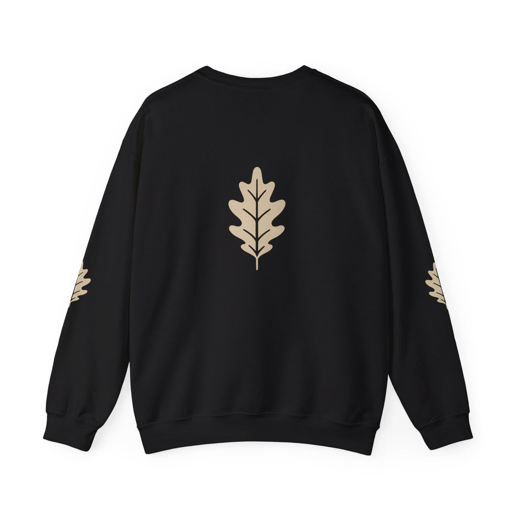 Oak District Crewneck Sweatshirt — Minimal Oak Leaf Logo Pullover