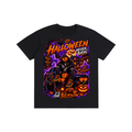 Oak District Haunted Vinyl Club Unisex Halloween T-Shirt- Skeleton DJ Graphic Tee