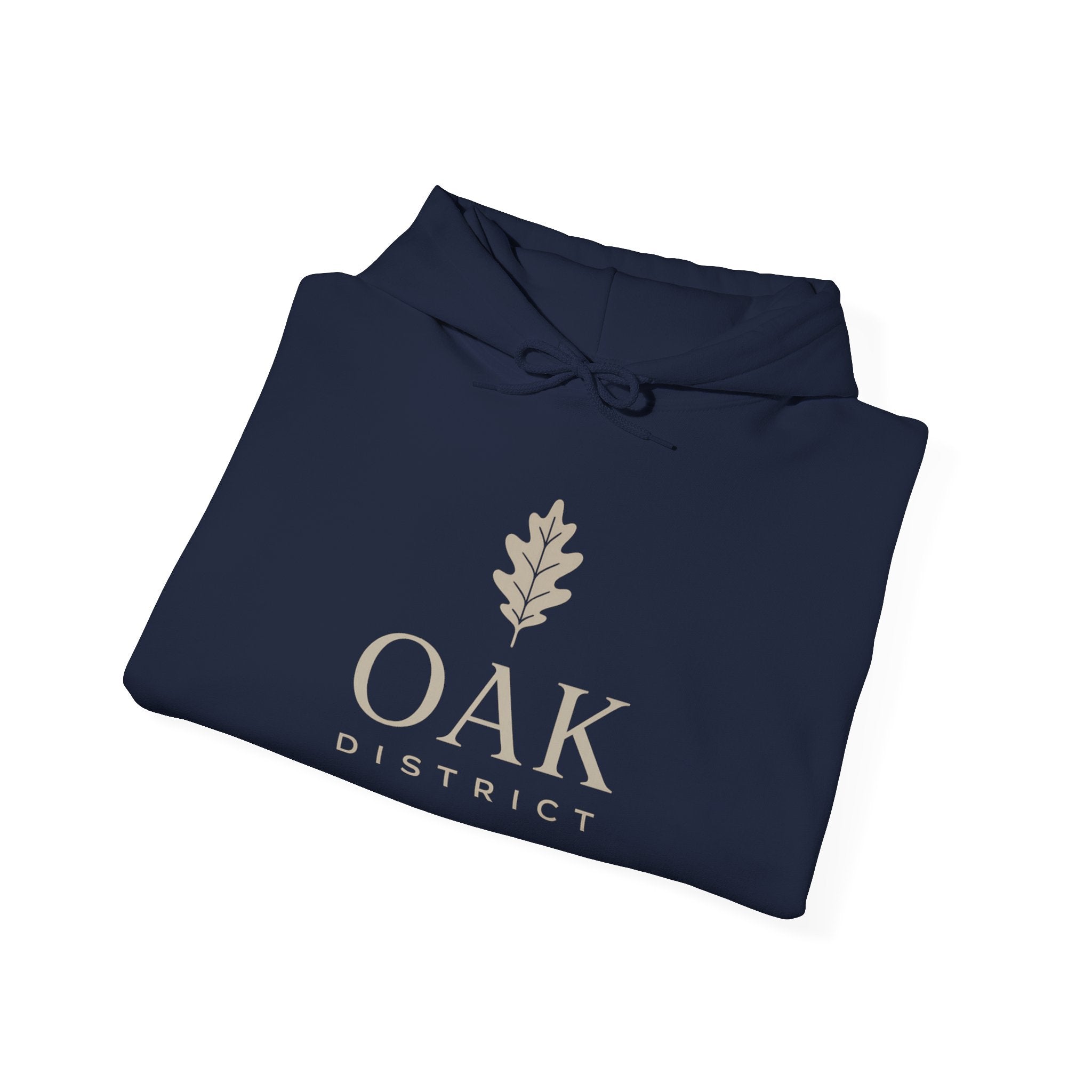 Oak District Logo Hoodie — Minimal White Pullover for Streetwear & Casual Wear