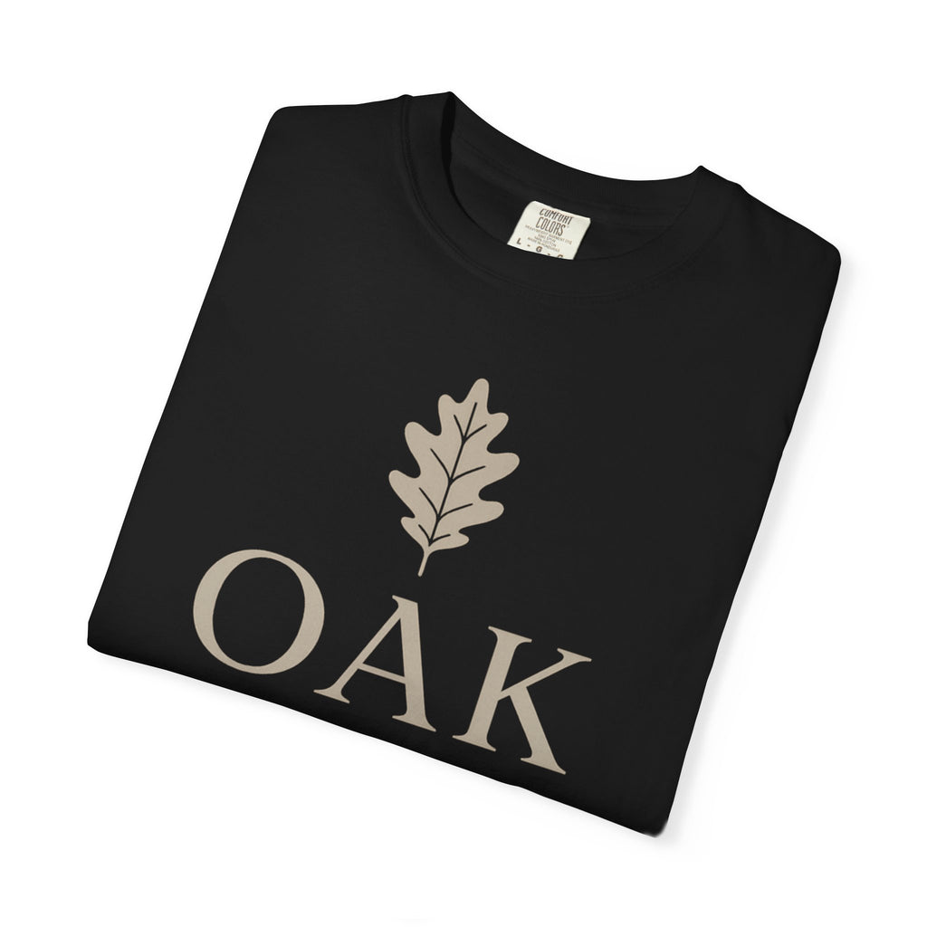 Oak District T‑Shirt — Minimal Oak Leaf Logo Tee