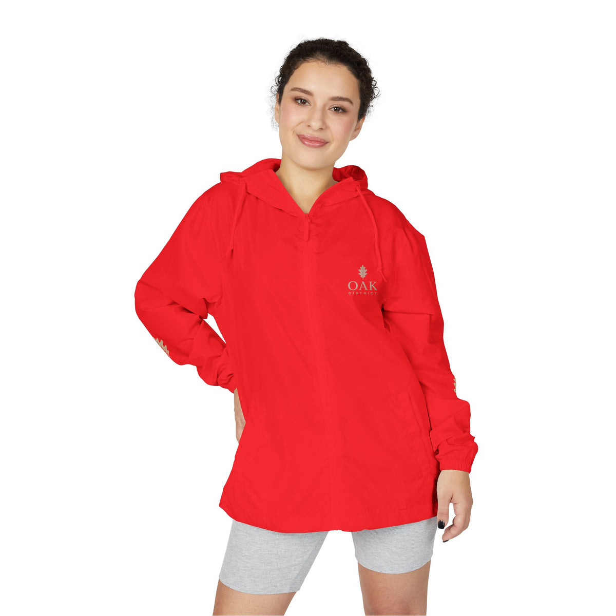 Oak Valley Leaf Windbreaker Jacket — Navy Full-Zip Outdoor Shell