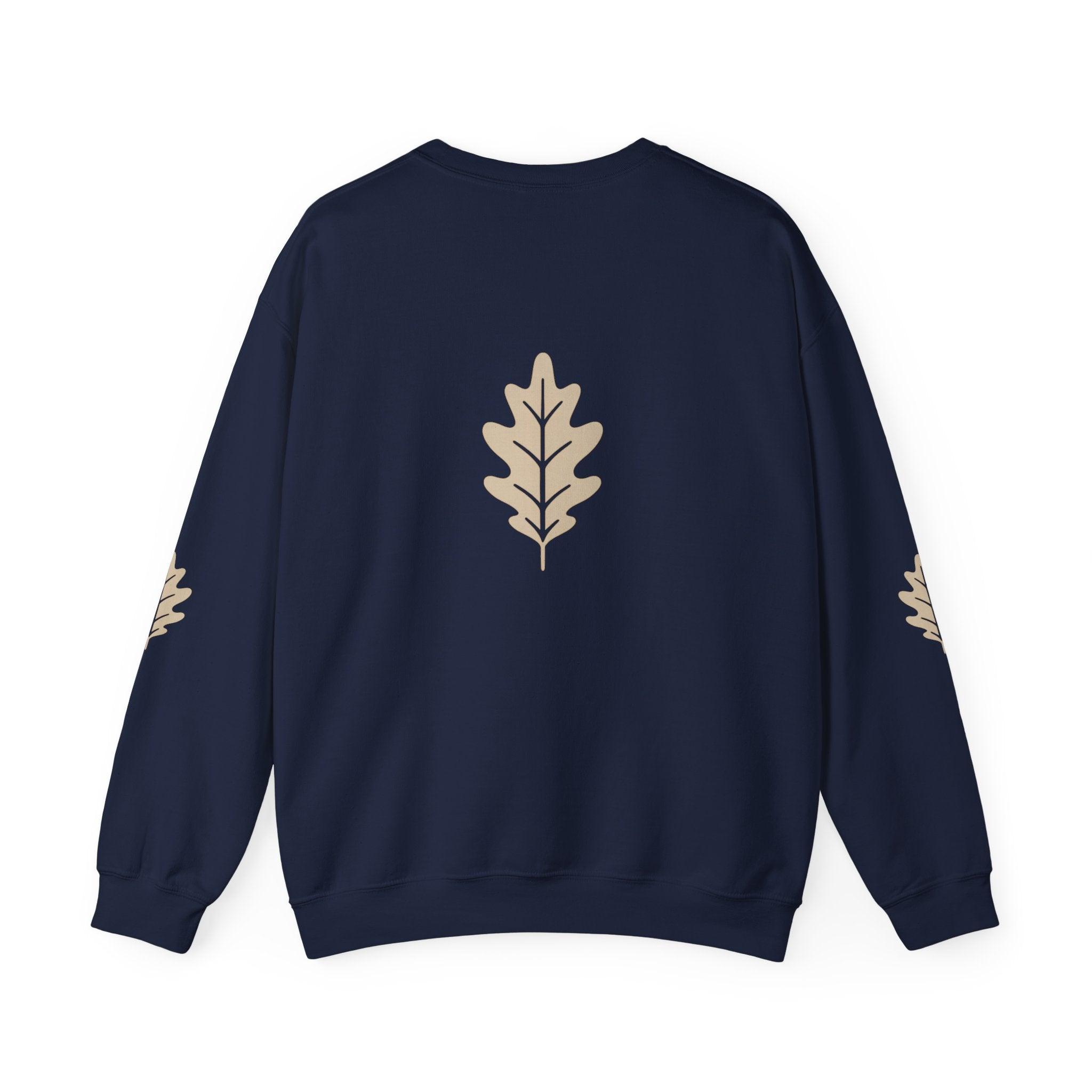 Oak District Crewneck Sweatshirt — Minimal Oak Leaf Logo Pullover