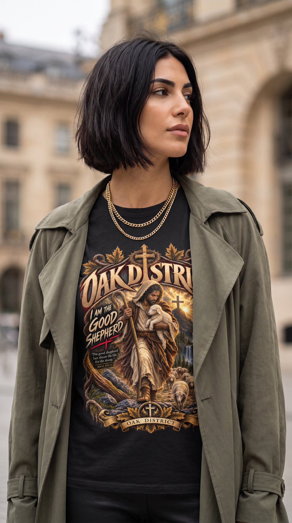 Oak District — The Good Shepherd | Never Alone Christian Unisex T-Shirt