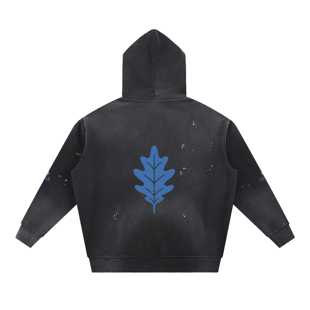 Oak District Soho - Vintage Washed Frayed Fleece Hoodie