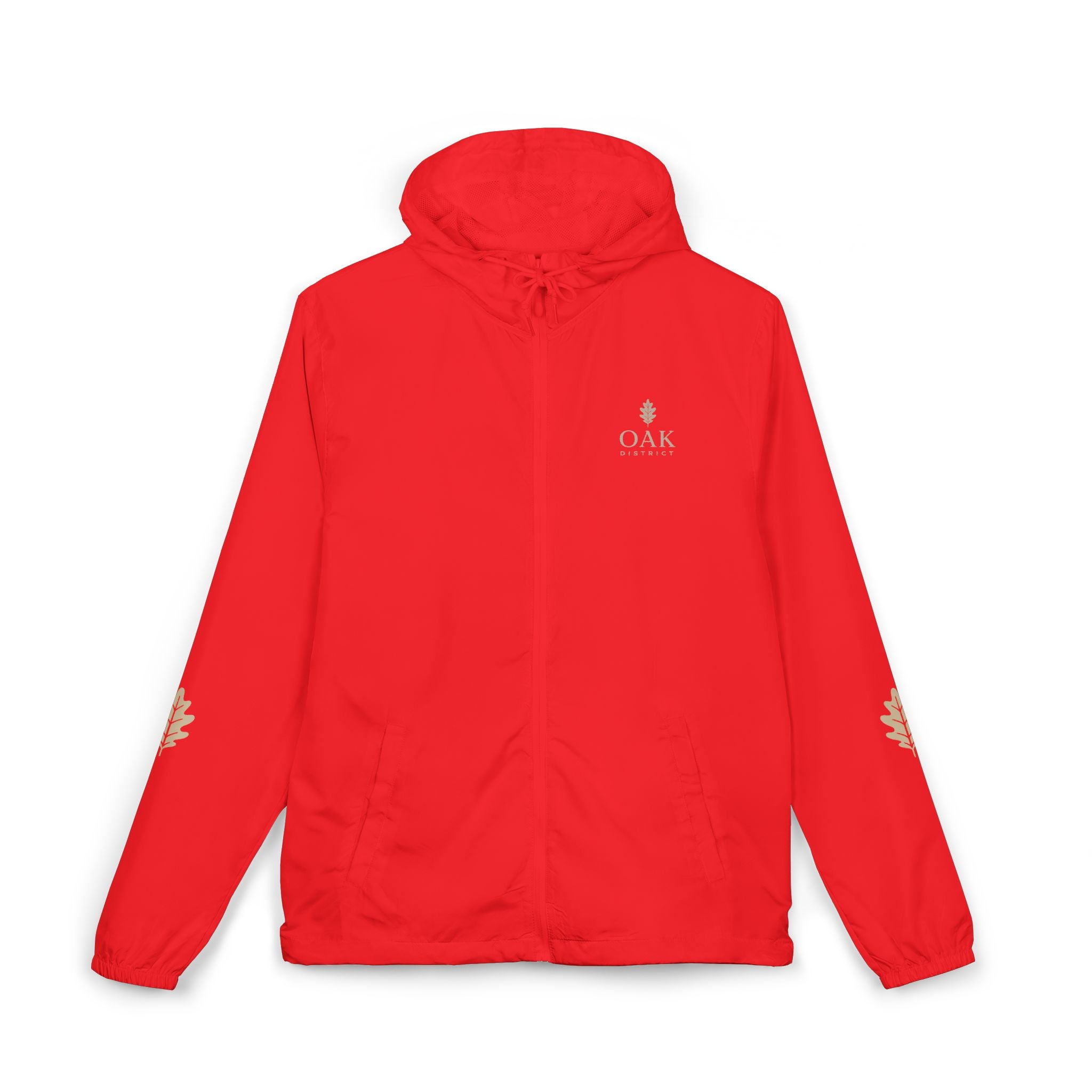 Oak Valley Leaf Windbreaker Jacket — Navy Full-Zip Outdoor Shell