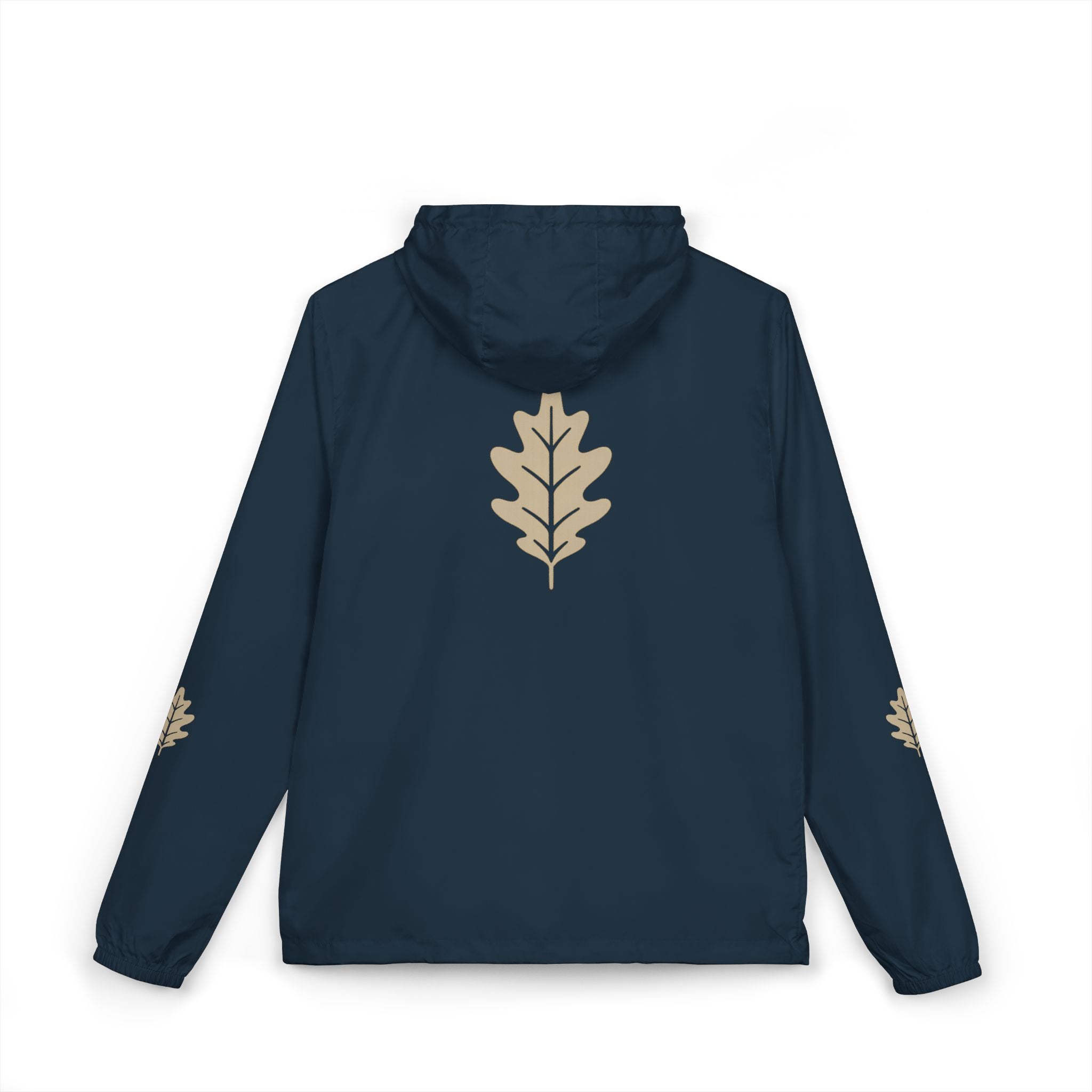 Oak Valley Leaf Windbreaker Jacket — Navy Full-Zip Outdoor Shell