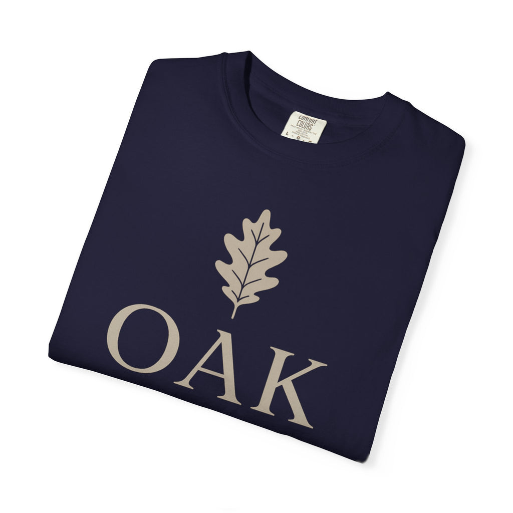 Oak District T‑Shirt — Minimal Oak Leaf Logo Tee