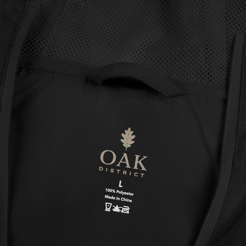 Oak Valley Leaf Windbreaker Jacket — Navy Full-Zip Outdoor Shell