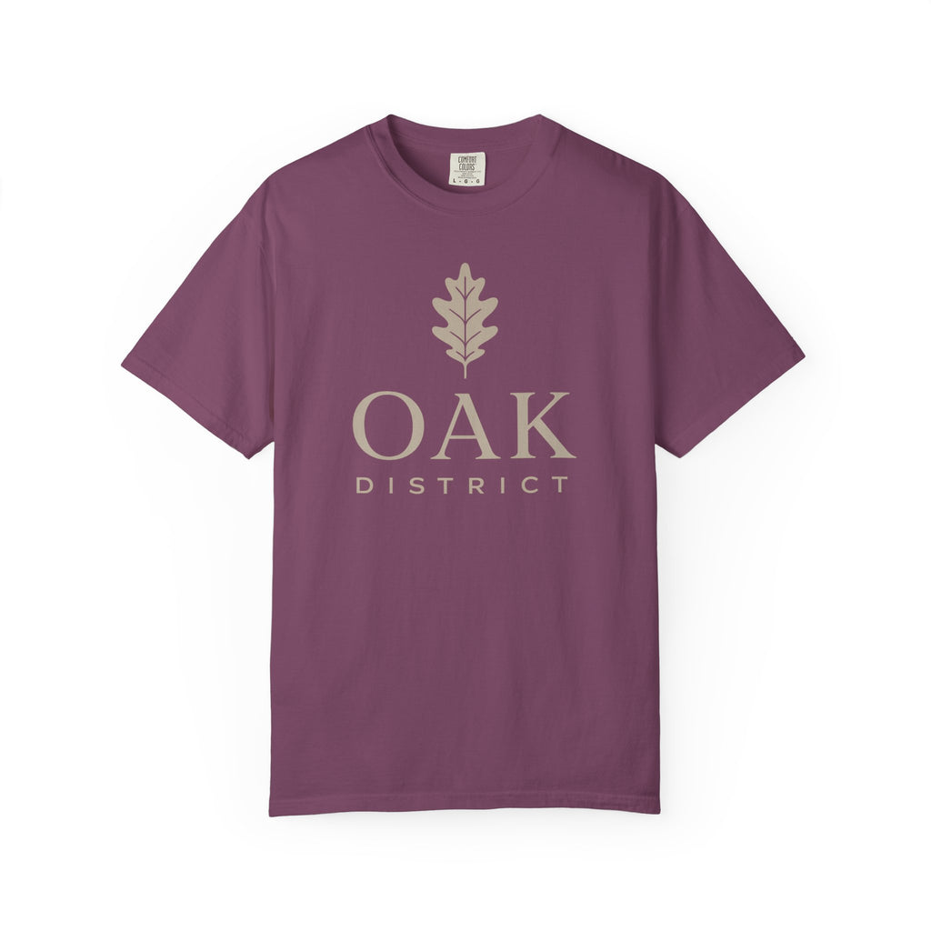 Oak District T‑Shirt — Minimal Oak Leaf Logo Tee