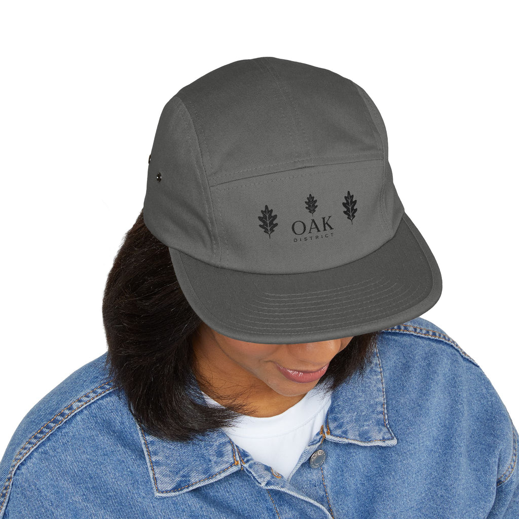 Oakleaf Embroidered 5-Panel Cap — Casual Outdoor Hat