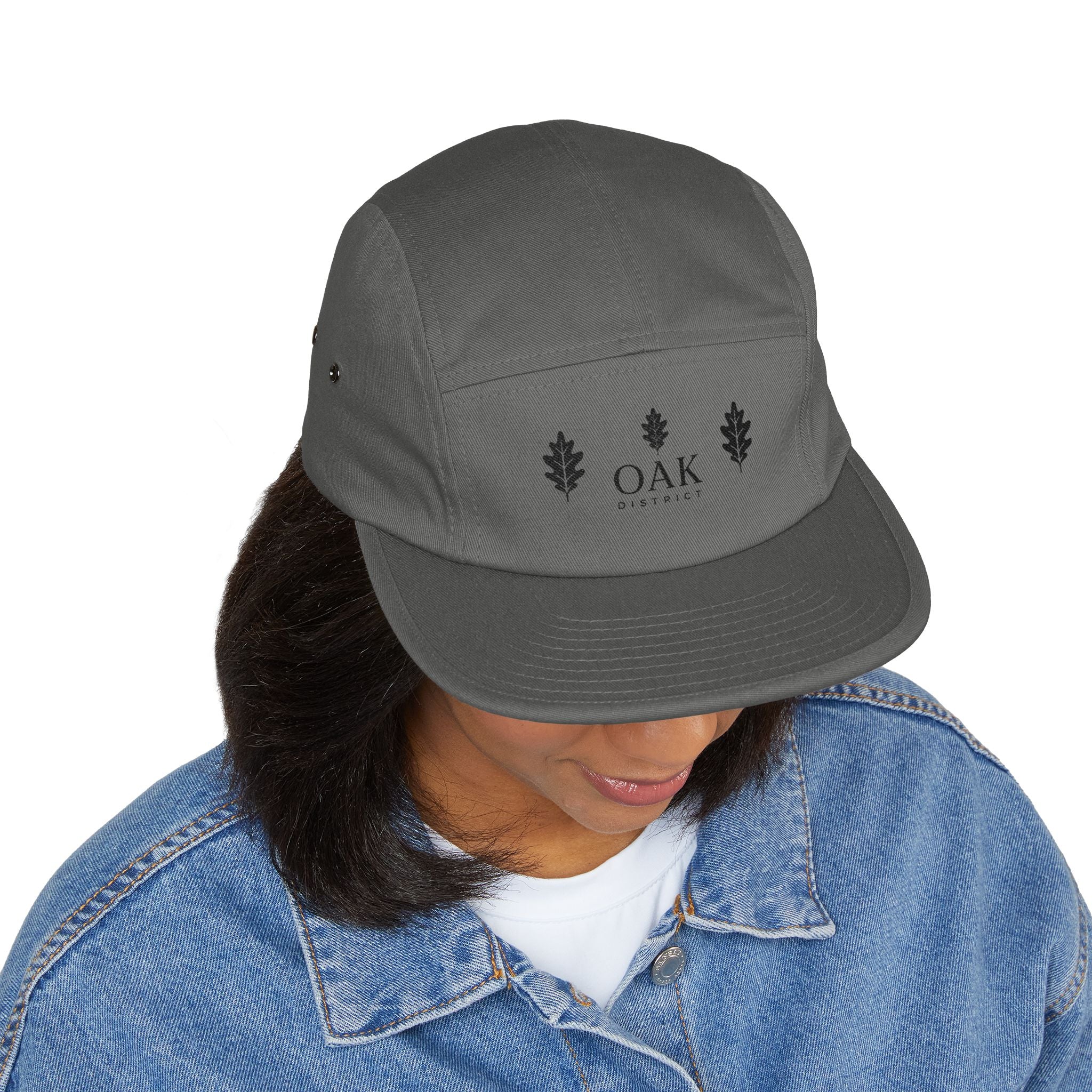 Oakleaf Embroidered 5-Panel Cap — Casual Outdoor Hat