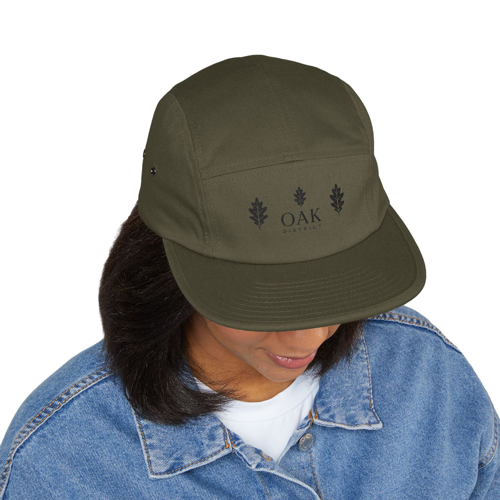 Oakleaf Embroidered 5-Panel Cap — Casual Outdoor Hat