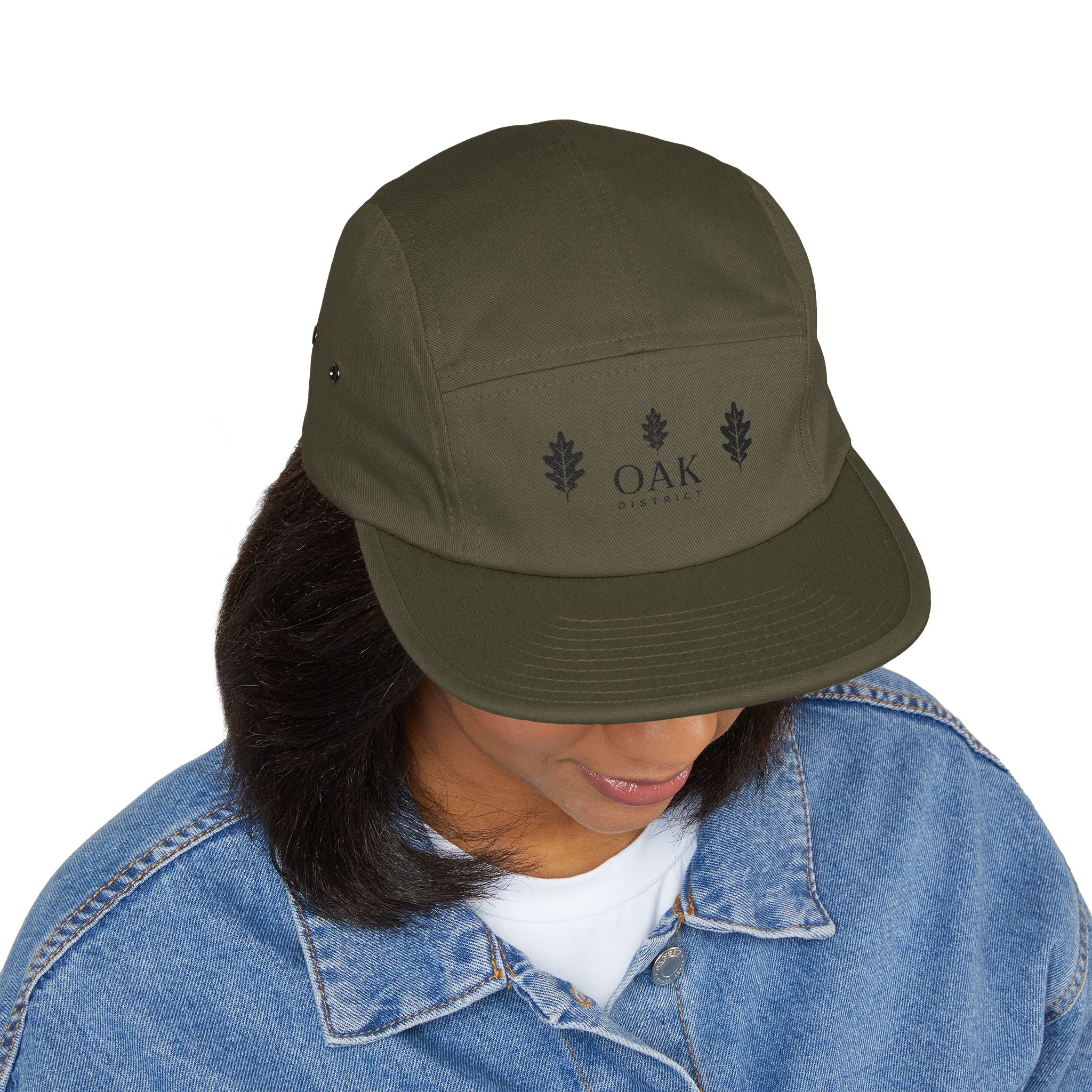 Oakleaf Embroidered 5-Panel Cap — Casual Outdoor Hat