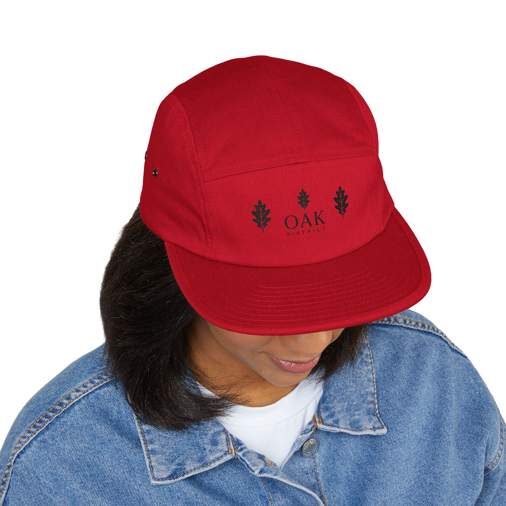 Oakleaf Embroidered 5-Panel Cap — Casual Outdoor Hat