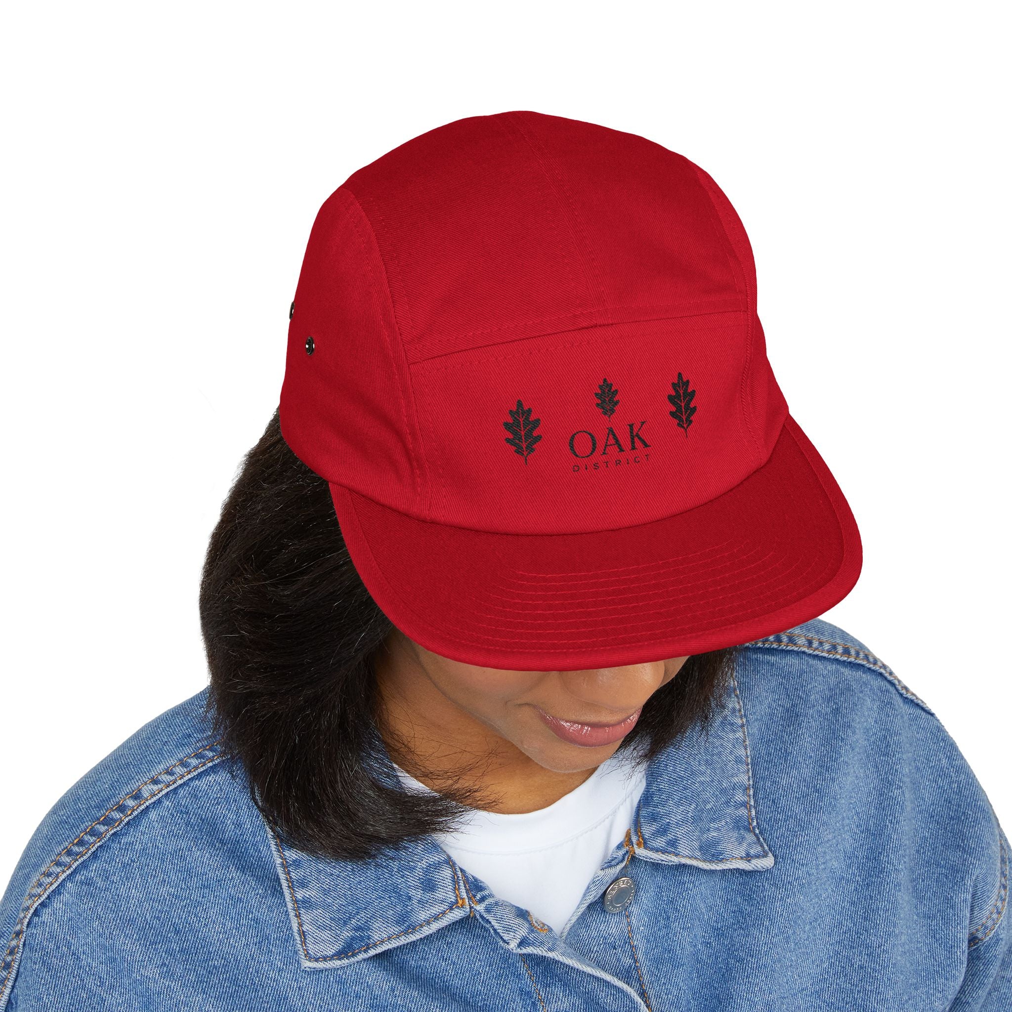 Oakleaf Embroidered 5-Panel Cap — Casual Outdoor Hat