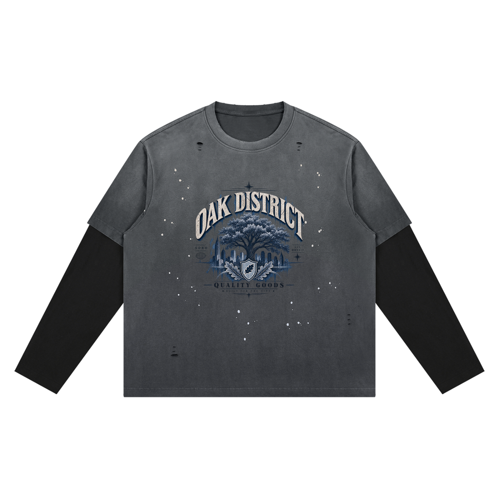 Unisex Vintage Wash Distressed Layer T-Shirt