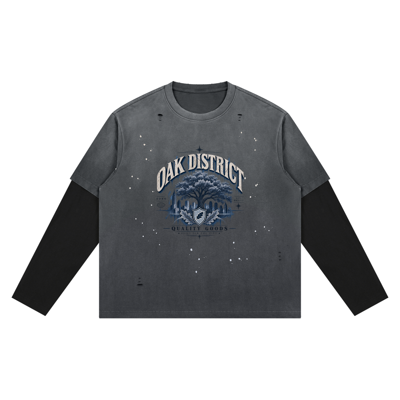 Unisex Vintage Wash Distressed Layer T-Shirt