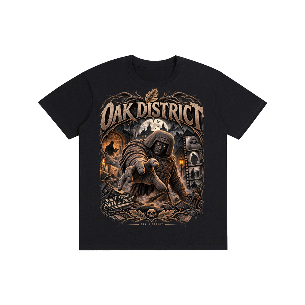Oak District — The Golem Built From Faith & Dust Unisex T-Shirt.