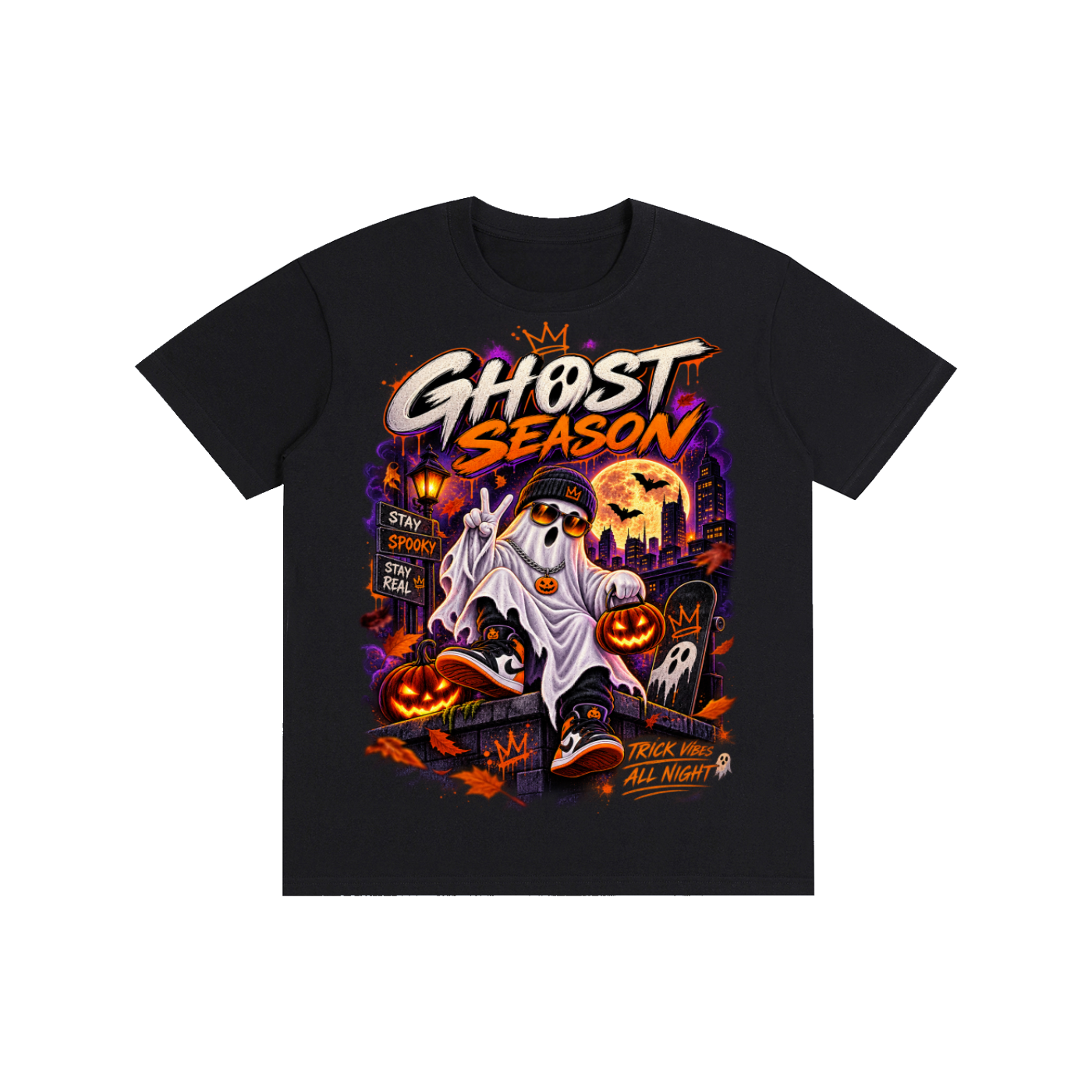 Ghost Season Unisex Halloween T-Shirt - Urban Spooky Streetwear Graphic Tee
