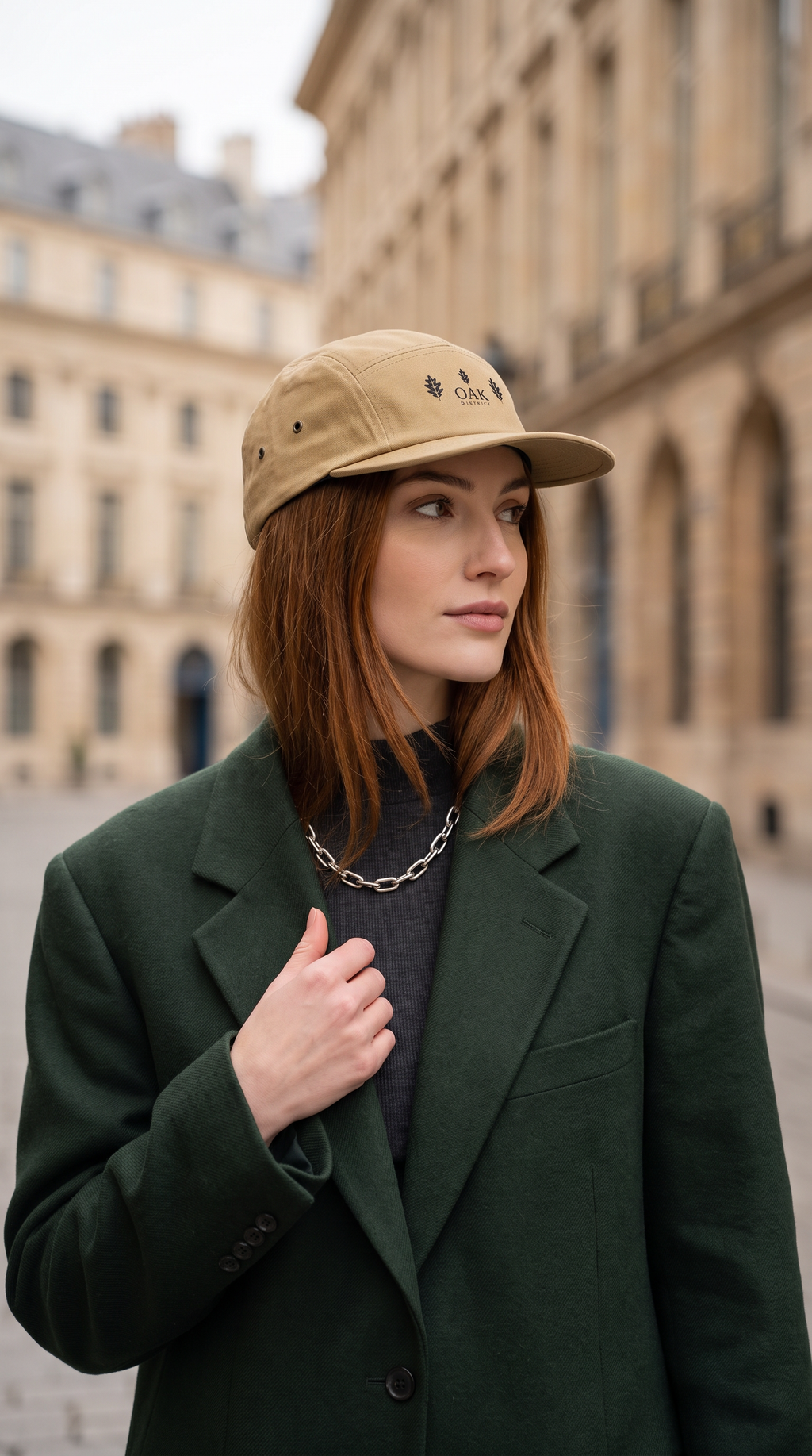 Oakleaf Embroidered 5-Panel Cap — Casual Outdoor Hat