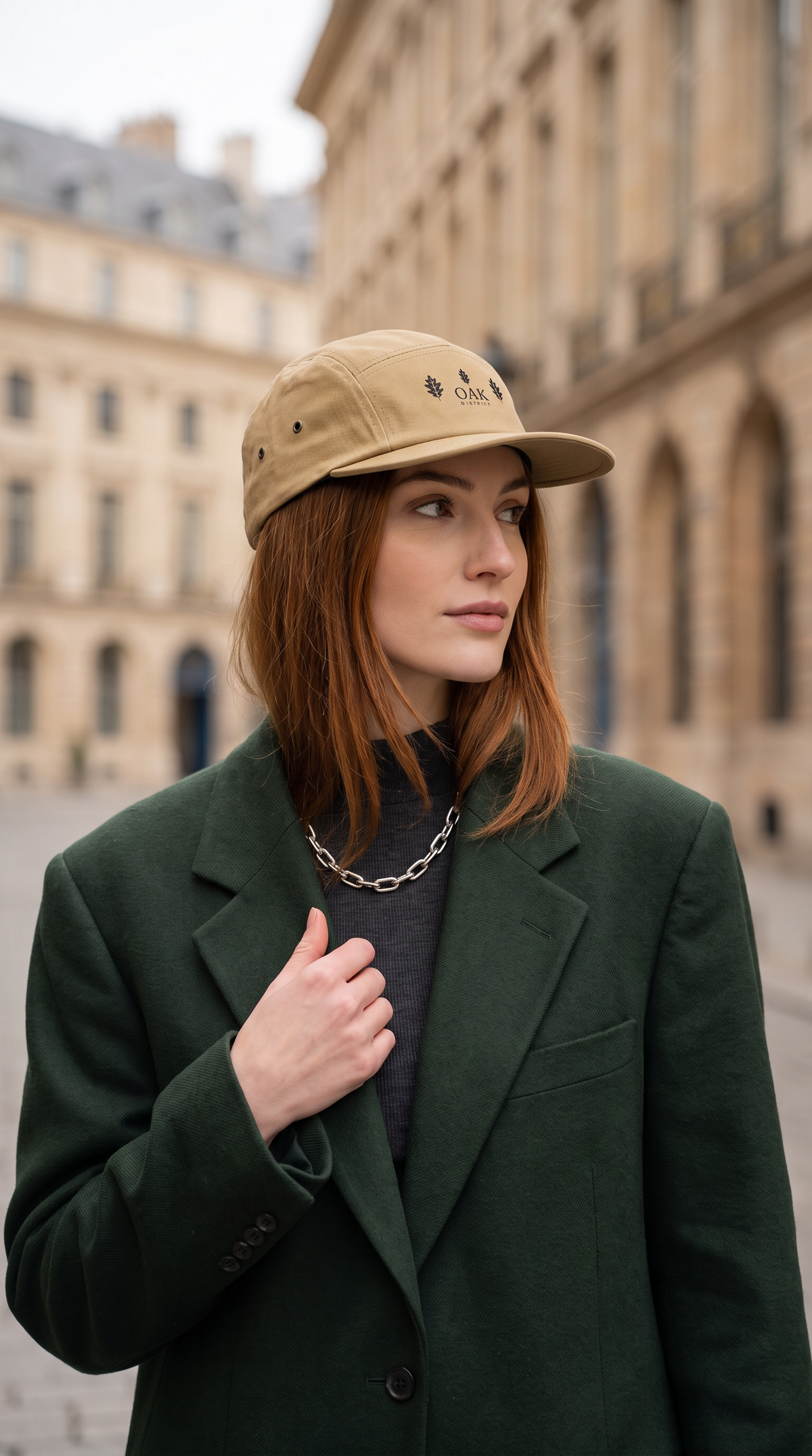 Oakleaf Embroidered 5-Panel Cap — Casual Outdoor Hat